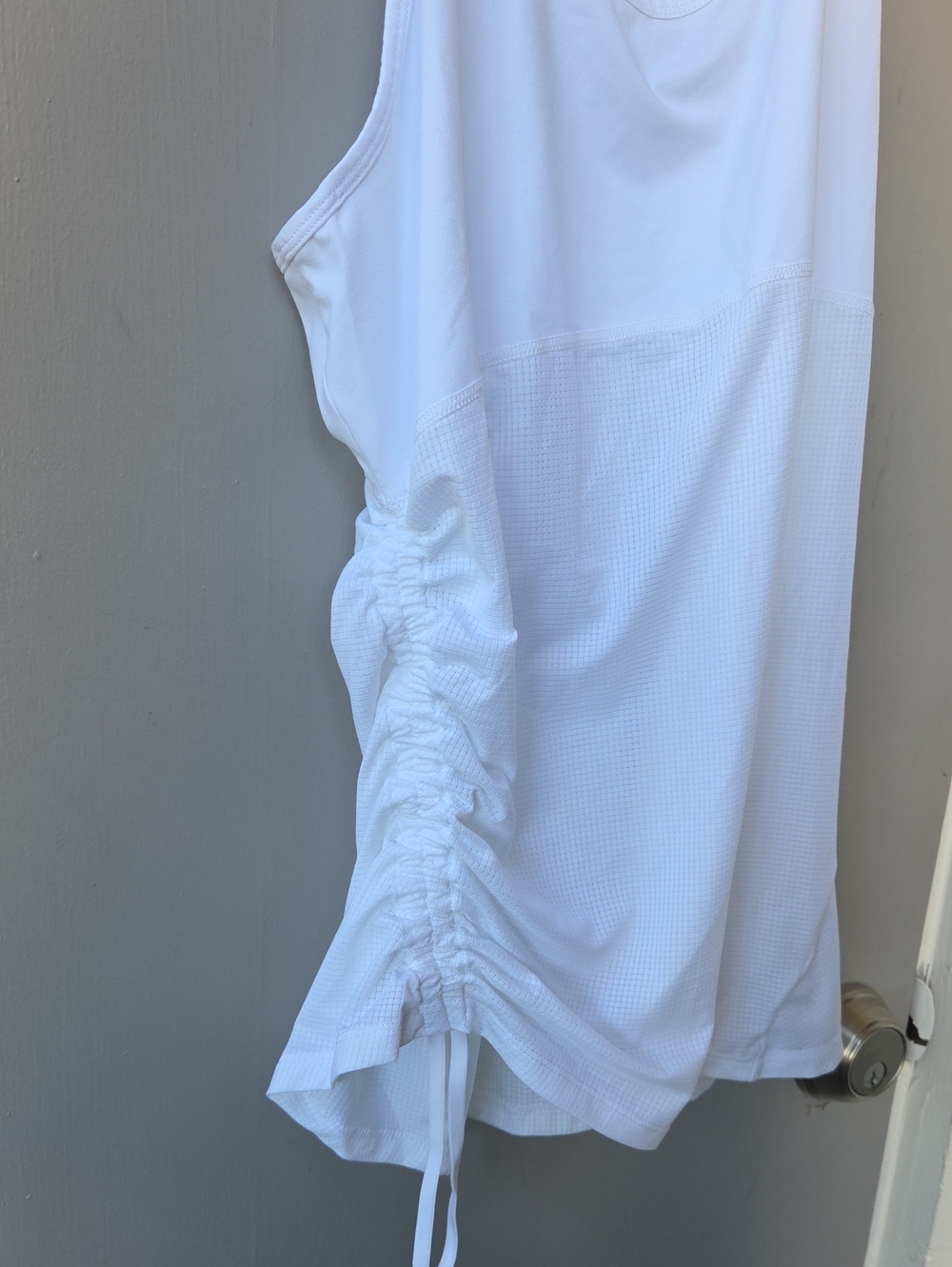Fabletics White Racerback Workout Tank with Side Drawstring - Picture 2 of 6